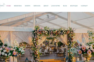 design, redesign event planning website wedding planning, party planning