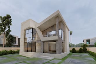 renew 3d tiny house,duplex,3d exterior, cottage, conservatory window,cabin house