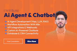 develop custom ai chatbot and agent using langchain, llms, rag, openai