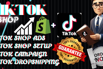 set up and manage shopify and tiktok shop with ads and affiliate marketing