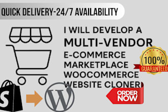 develop a multi vendor website ecommerce marketplace woocommerce website cloner
