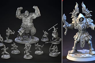 sculpt 3d warhammer miniatures painting dnd tabletop game figurines for 3d print