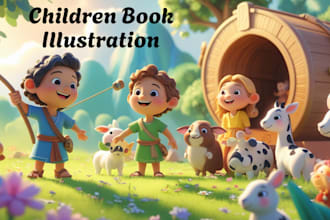 design children illustration book children story bible story illustration