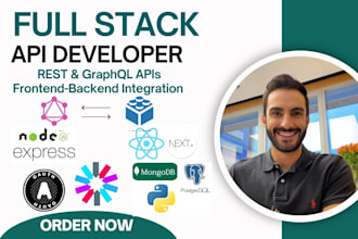 develop full stack rest or graphql API with node, mongodb, and react