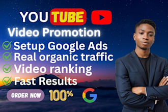 do google ads to promote your youtube channel to get organic views, subscribers