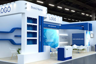 design trade show booth, 3d exhibition booth design, expo stand, kiosk, backdrop