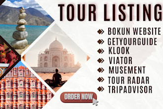 list on booking getyourguide viator bokun tripadvisor klook musement airbnb