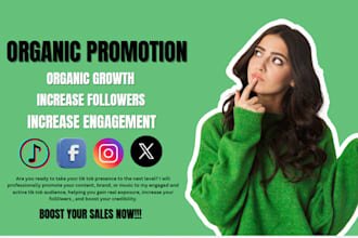 grow your followers on tiktok, facebook page instagram, twitter promotion