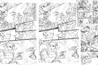 draw comic book panel page illutration superhero marvel graphic novel anime