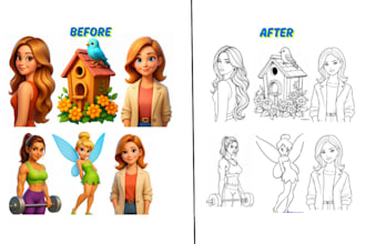 draw KDP coloring books page, illustration,  activity book for kids and adult