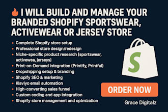 design jersey shopify store, sportswear shopify store, activewear website store