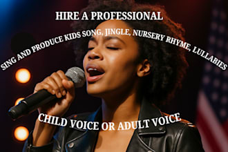 sing and produce kids song, children song,  jingle, nursery rhyme, lullabies