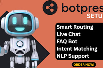 setup botpress knowledge base, multilingual flows, and live chat