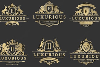 do luxury regal heraldic family crest coat of arms logo design