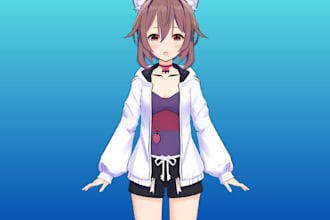 custom vr character vr chat furry avatar 3d character vtuber vrc 3d model furry