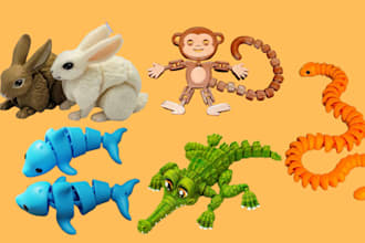 design flexi toy stl for 3d printing flexi animal articulated 3d fidget models