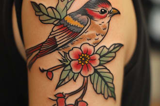 create traditional or old school tattoo for t shirt design