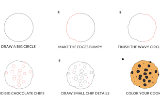 create step by step drawing tutorial with short instructions