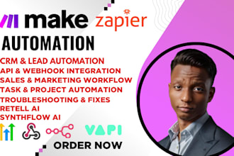 make com made com zapier webhook zapier zaps n8n ai agent vapi synthflow expert