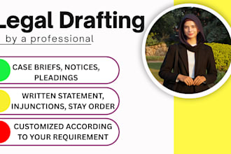 draft case briefs, notices, injunctions and pleadings