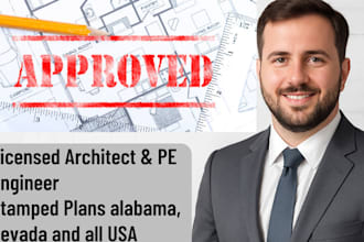 licensed architect and structural engineer, pe stamp for alabama nevada michigan
