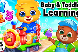 produce 3d animation, fast learning kids educational videos for youtube in 24hrs