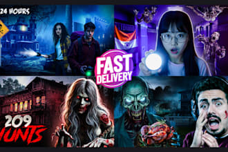 create scary, horror and creepy story youtube thumbnails