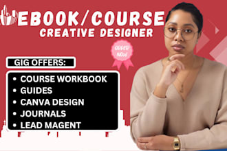 create ebook or course workbook, worksheet guide lead magnet journal design, pdf