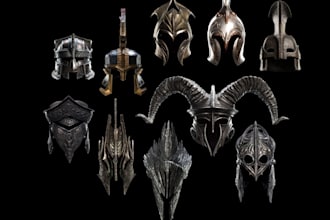 cosplay creation for 3d wearable props 3d mask 3d helmet oni mask 3d futuristic