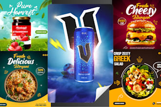 design creative food poster or flyer for your restaurant