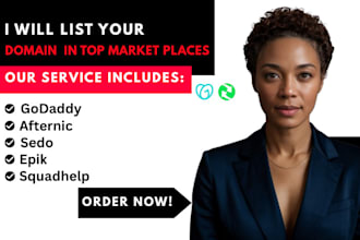 list your domain names on top marketplaces with appraisal