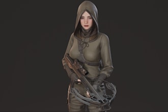 create stylized 3d character,nsfw 3d model,semi realistic game model,unity3d rig