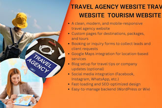 build travel agency website travel website tourism website on wix