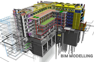 create 3d bim architecture model of building in revit drawings in autocad