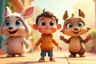 design a cute pixar style 3d character or avatar for games nfts and animation