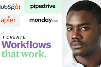 setup automated workflows using hubspot, pipedrive or monday