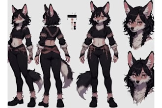 draw your furry reference sheet, anthro, ocs, furry art, fursona