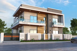 elevate 3d interior design,revit rendering, walkthrough,cgi estate rooftop model