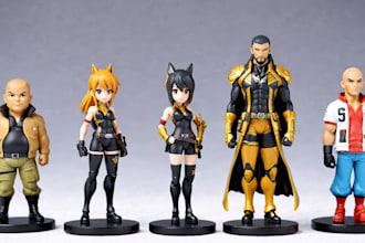 design 3d anime figure, 3d toy design, anime toy prototype, 3d figure model