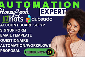 setup monday crm honeybook dubsado crm 17hats zoho hubspot workflow automation