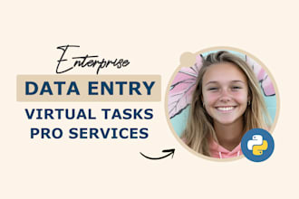 data entry, virtual assistant, excel data cleaning, file conversion, ocr python