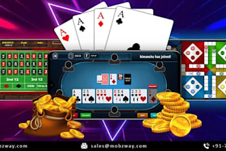 design and develop multiplayer poker, rummy, teen patti and blackjack games