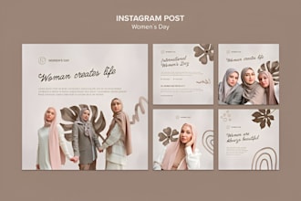 design trendy social media posts for fashion brands and hijab shops