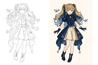 draw vtuber character model anime fanart oc character vtuber furry character art