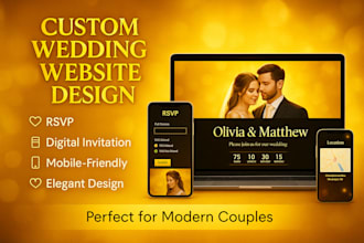 design a stunning wedding website with rsvp and digital invitation