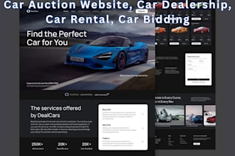 build car dealer website, car auction website, car rental website