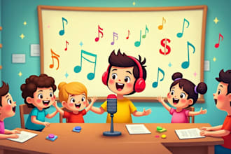 record cute catchy kids music,  educational song for kids