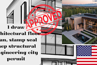 draw architectural floor plan, stamp seal mep structural engineering city permit