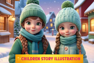 design children storybook illustration, children story illustration,