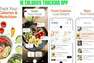 build ai calories tracker app, nutrition counter app, calories, fitness app diet